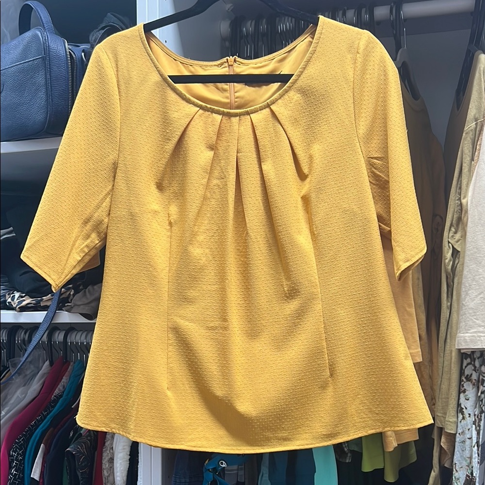 Mikarose Gold Pleated Blouse